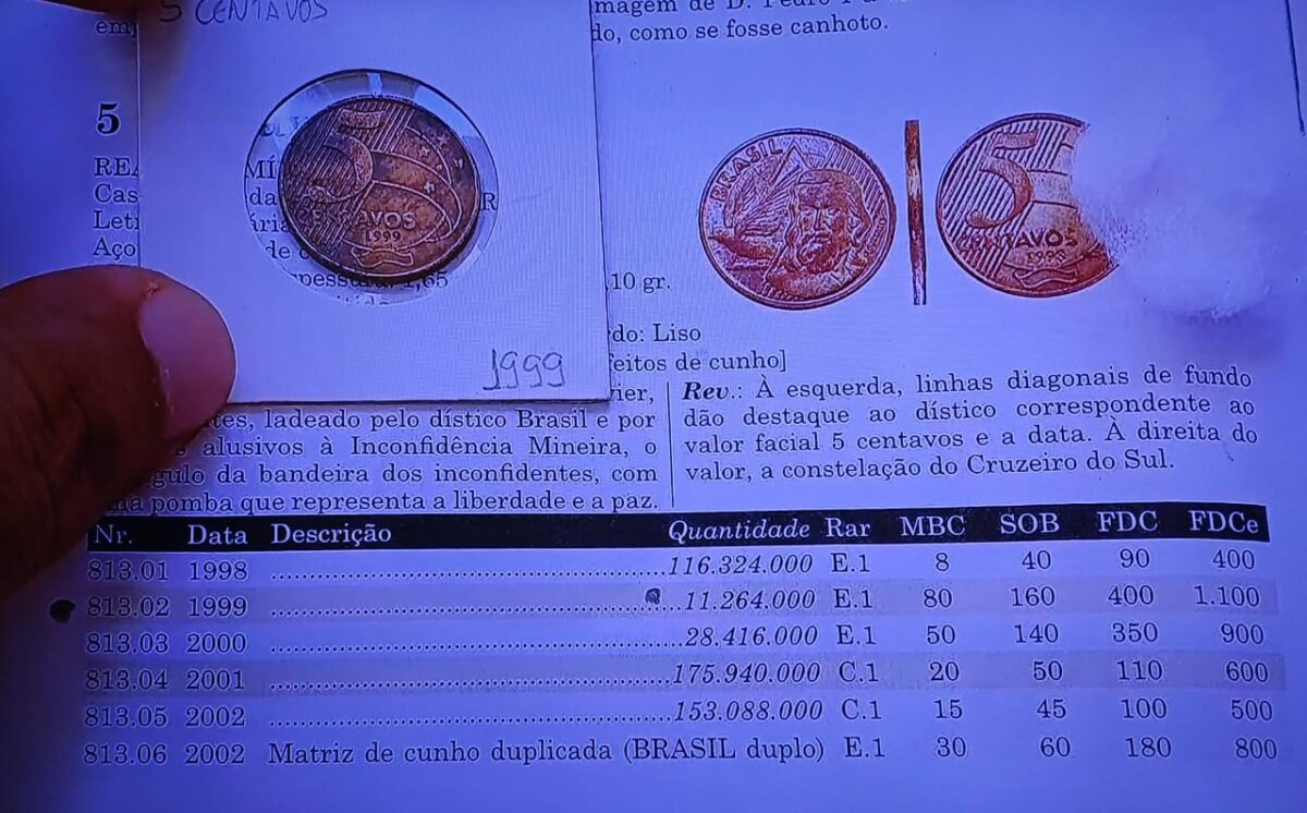 Mais de R$ 1 mil: as moedas raras de 5 centavos que tiveram valores atualizados em 2024