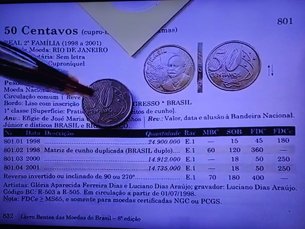 VALE A PENA: Esta moeda de 50 centavos pode ser vendida por R$ 360 em alguns casos