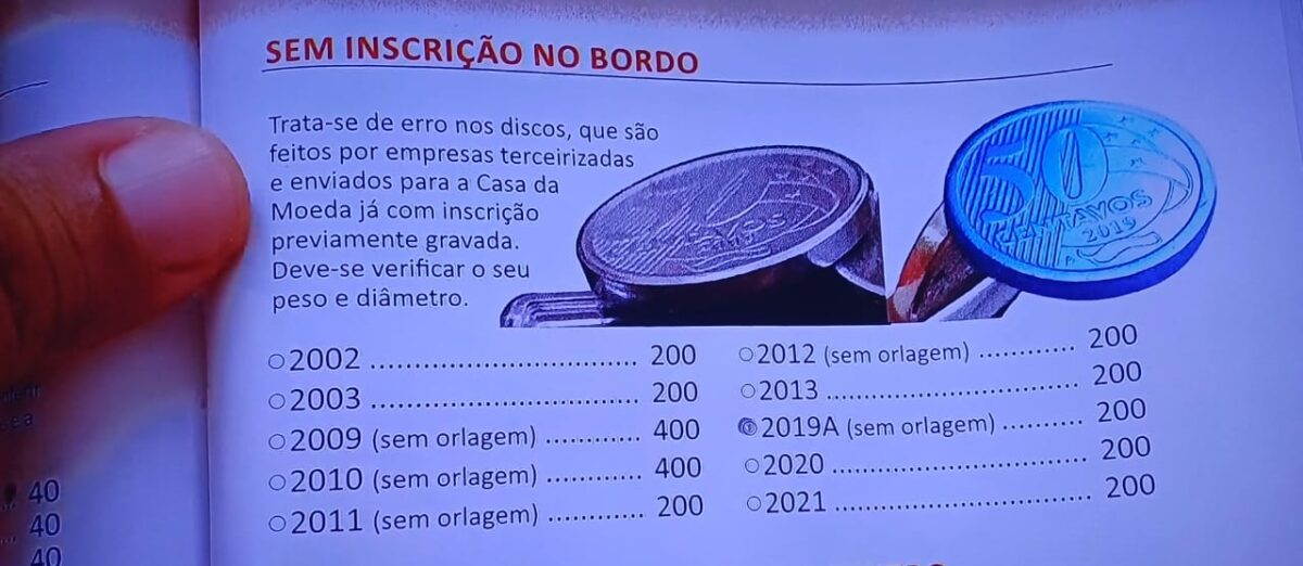 Se a sua moeda de 50 centavos está sem inscrição na borda, valor vai te surpreender