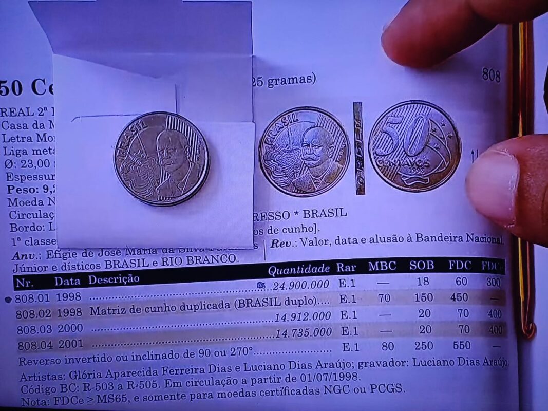 Veja quando a moeda circulante de 50 centavos pode valer R$ 70