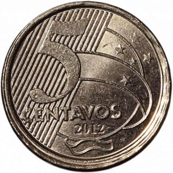 50 centavos cunho trocado reverso de 5