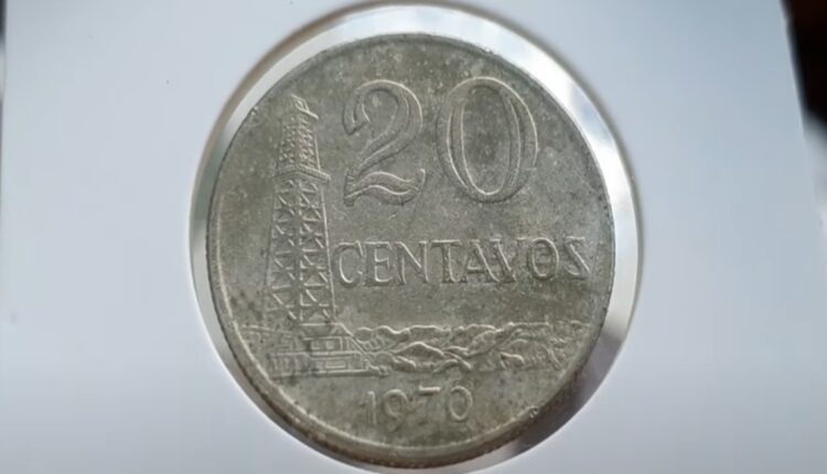 Moeda 20 centavos do cruzeiro 1970