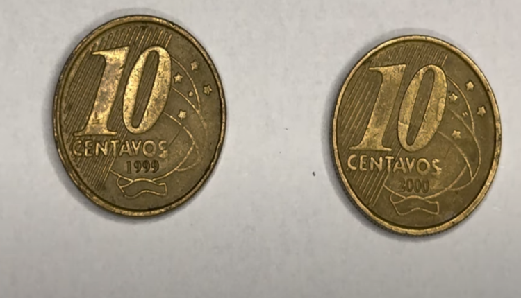 Moedas de 10 centavos 1999 e 2000