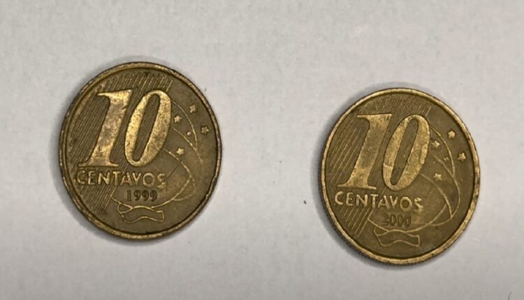 Moedas de 10 centavos de 1999 e 2000 são bem valorizadas