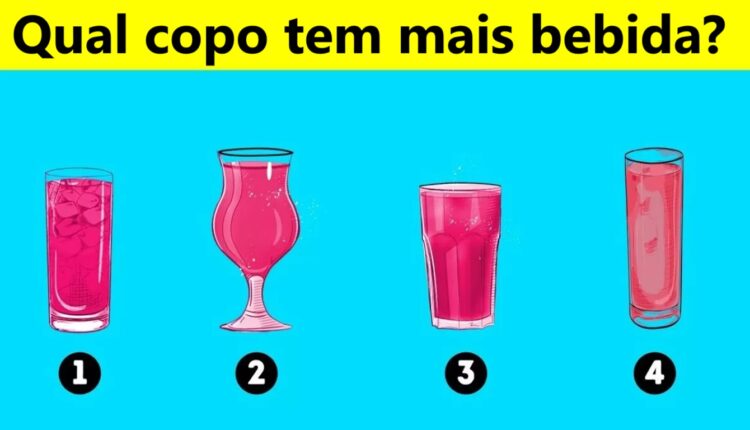 Raciocínio Lógico: será que você sabe qual copo tem mais bebida?