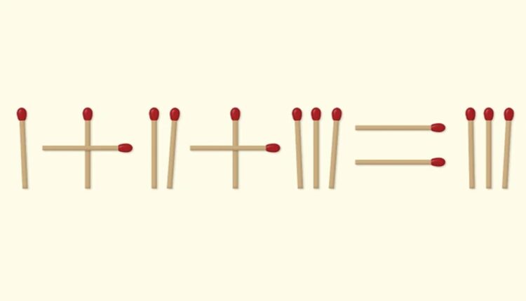 Desafio Matemático: deixe a equação correta movendo 1 fósforo