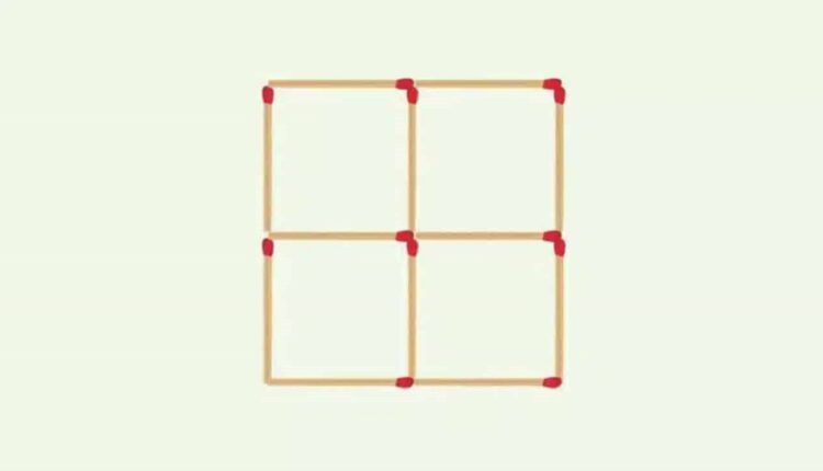 Teste de QI: será que você consegue formar 3 quadrados com apenas 3 palitos?