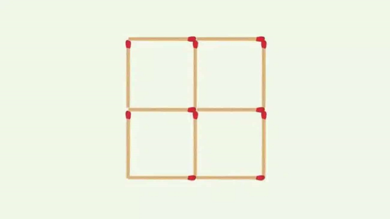 Teste de QI: será que você consegue formar 3 quadrados com apenas 3 palitos?