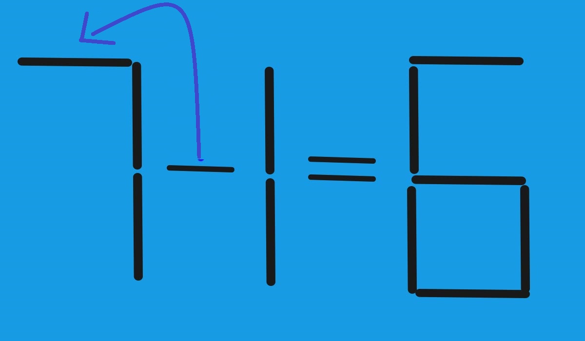Raciocínio Lógico: corrija a operação movendo somente 1 palito