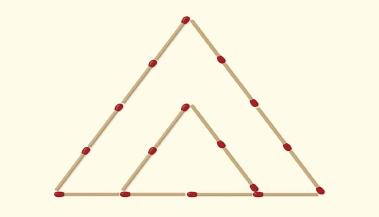 Teste de QI: forme 3 triângulos movendo dois palitos em 15 segundos