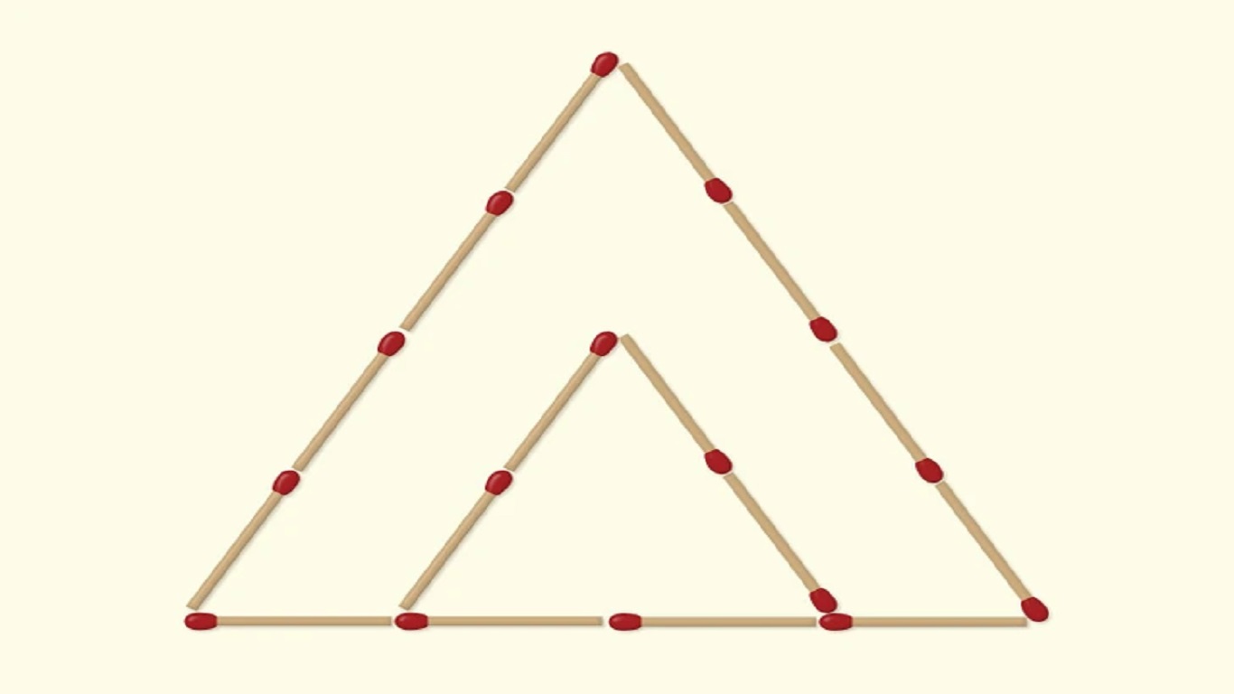 Teste de QI: forme 3 triângulos movendo dois palitos em 15 segundos