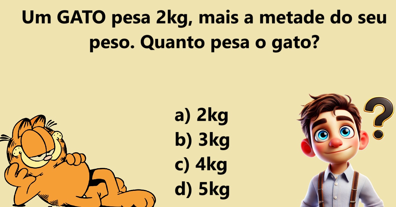 Raciocínio Lógico: será que você consegue descobrir o peso do gato?