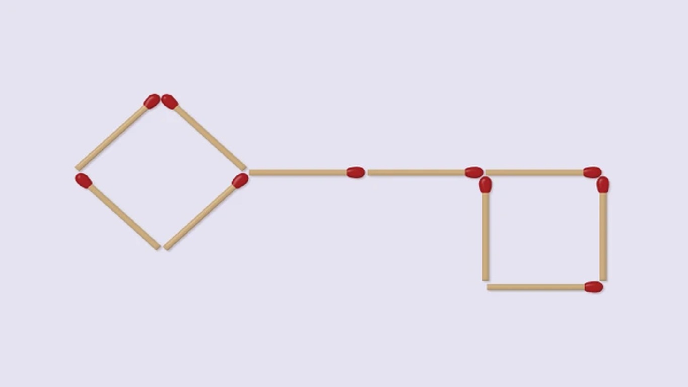 Teste de QI: forme 3 quadrados movendo somente 4 palitos