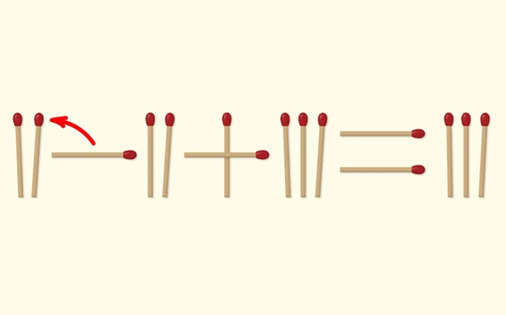 Desafio Matemático: deixe a equação correta movendo 1 fósforo