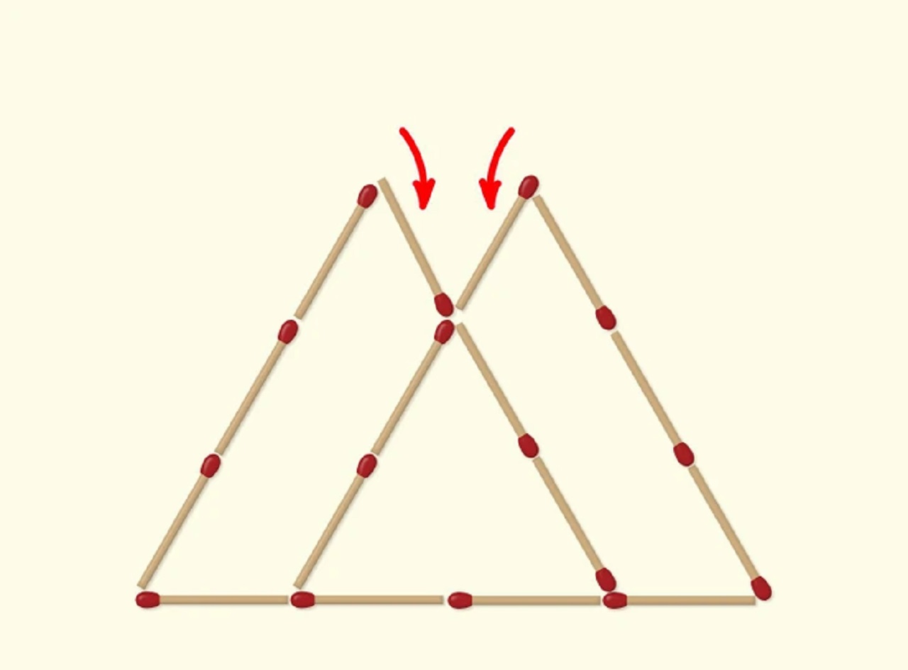 Teste de QI: forme 3 triângulos movendo dois palitos em 15 segundos 