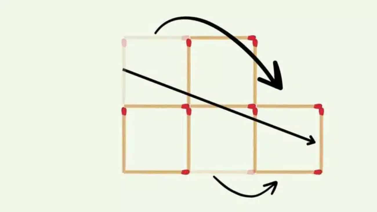 Teste de QI: será que você consegue formar 3 quadrados com apenas 3 palitos?