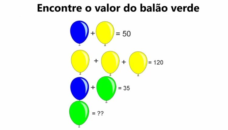 Teste de QI: será que você consegue descobrir o valor do balão verde?