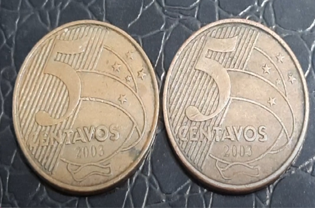 Moeda 5 centavos 2003 exclusiva e rara