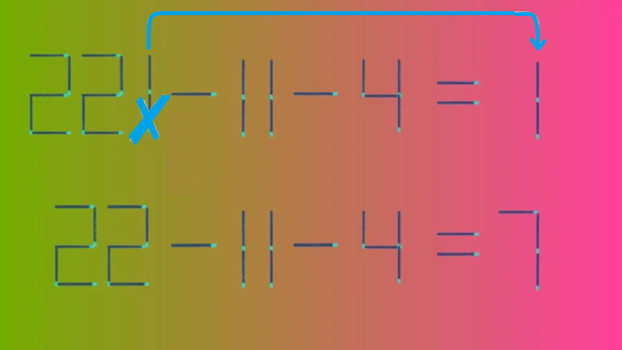 Desafio Matemático: exclua um palito e mova outro para consertar a equação