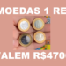 4 moedas de 1 real que valem R$4700. Imagem: rnfcolecoes