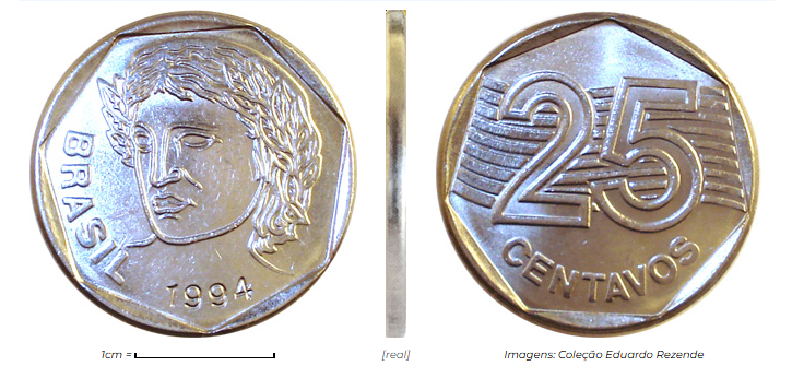 Moeda de 25 centavos 1994, primeira família do real