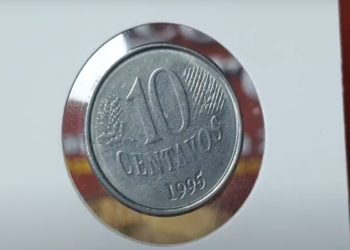 Moeda 10 centavos 1995 com erro