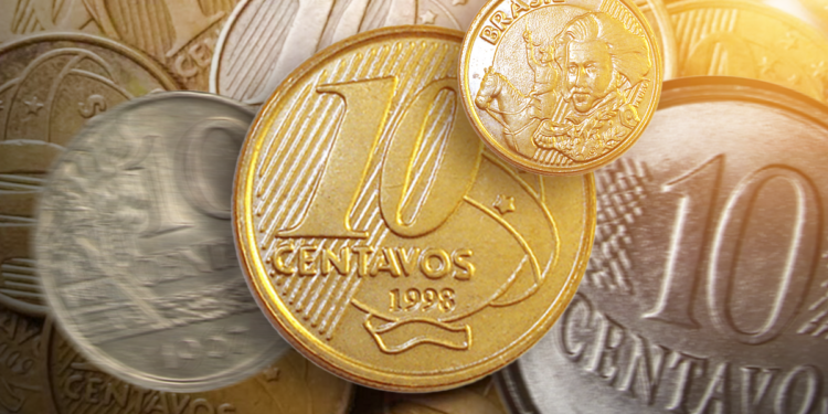 Moeda 10 centavos com erros