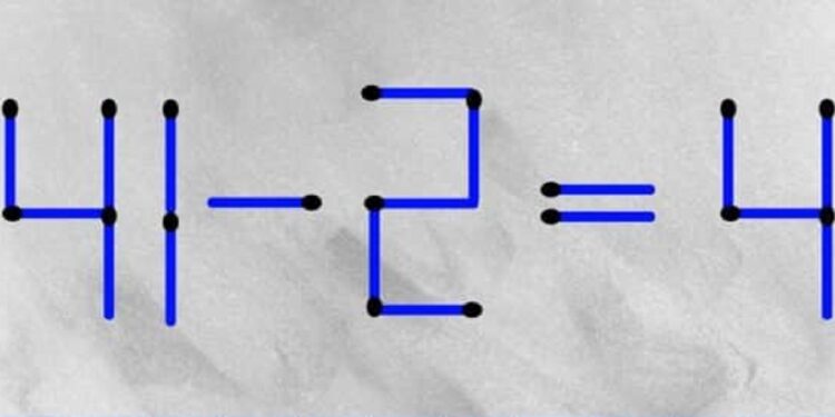 Teste de QI: você consegue corrigir está equação movendo apenas 2 palitos?