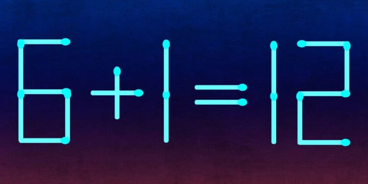 Desafio matemático com equação de fósforos que parece incorreta, desafiando a lógica matemática.