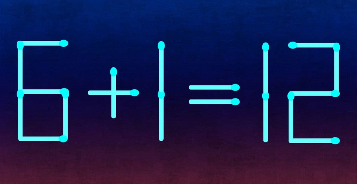 Equação com fósforos que parece incorreta, desafiando a lógica matemática.