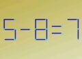 Teste de QI com desafio lógico com fósforos, onde é necessário mover dois fósforos para corrigir a equação.