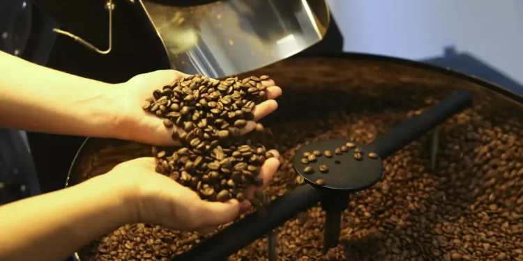 Grãos de café sendo manuseados, representando as marcas proibidas pela Anvisa devido à contaminação