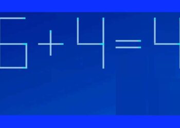 Teste de QI com equação matemática errada feita com palitos de fósforo, pedindo para corrigir movendo um palito.