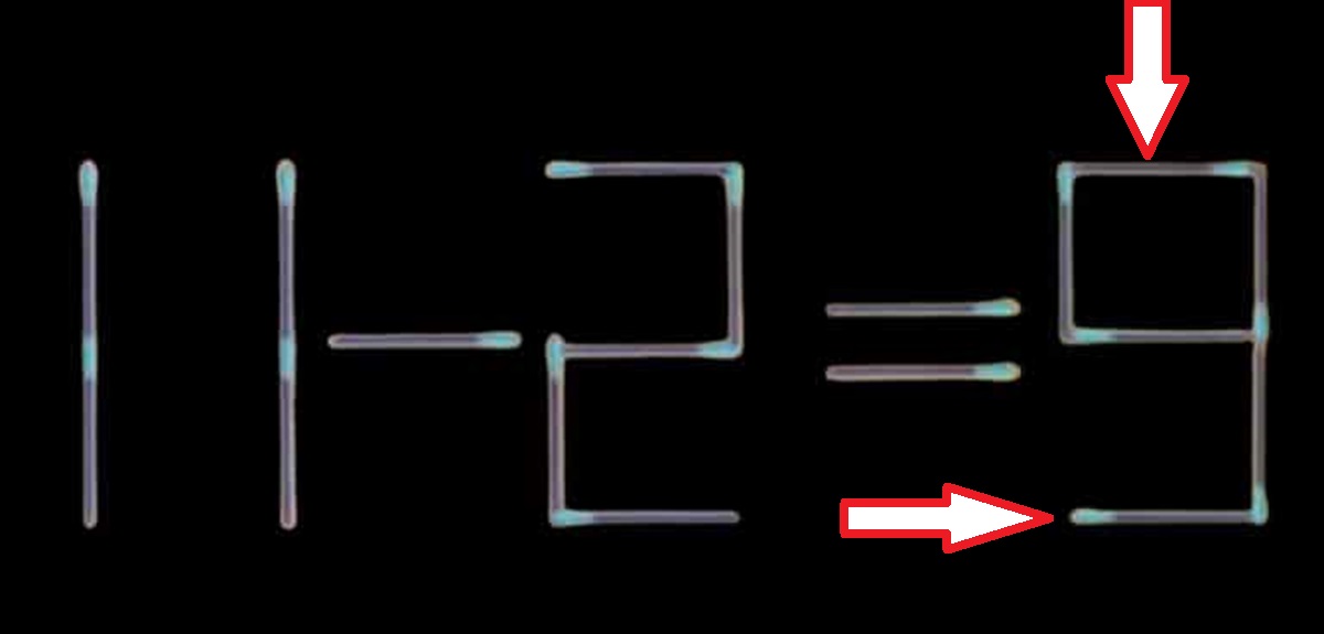 Solução do desafio matemático com palitos de fósforo onde a equação 4 + 2 = 4 está errada e precisa ser corrigida.