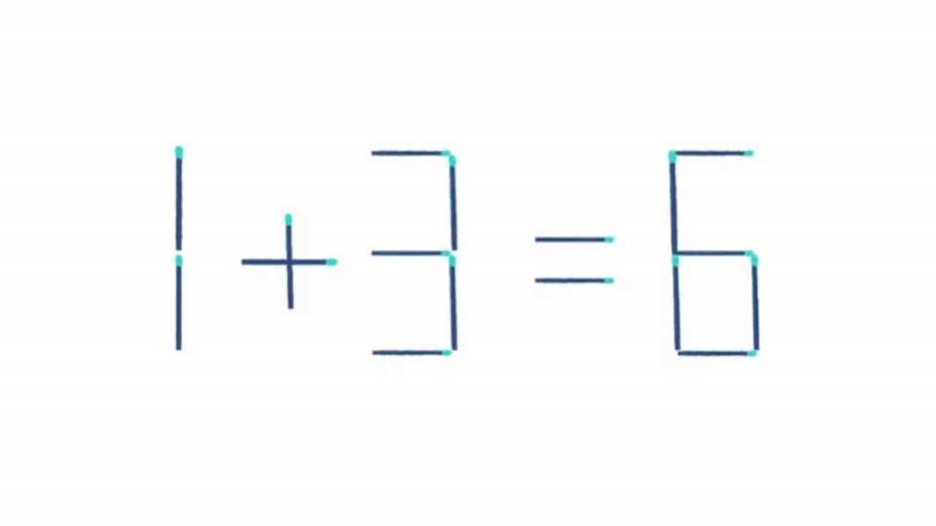 Teste de QI equação com fósforos incorreta desafiando a lógica matemática