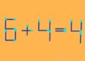 Teste de QI com palitos de fósforo com equação matemática incorreta para ser corrigida movendo um único palito.