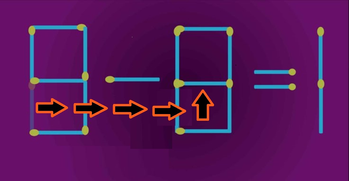 Solução do teste de QI lógico com uma equação utilizando palitos de fósforo.