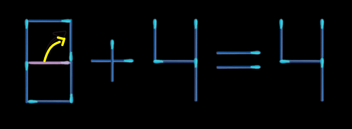 Desafio de palitos de fósforo: ajuste um palito para corrigir a equação matemática incorreta.