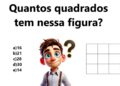 Teste de QI com desafio de raciocínio lógico com quadrados em uma figura de grade.