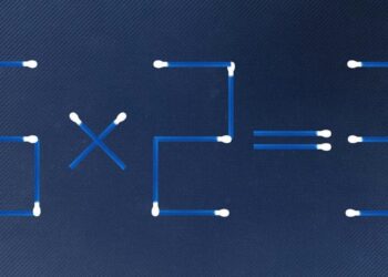 Teste de QI com uma equação matemática formada por palitos de fósforo, pedindo para resolver com apenas um palito.