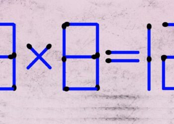 Teste de QI com palitos de fósforo com uma equação incorreta para ser corrigida movendo um único palito.