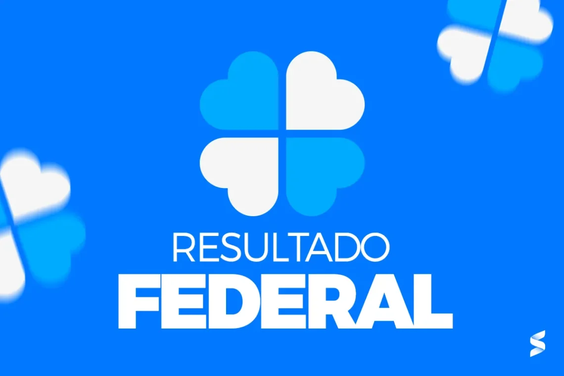 Imagem do Resultado da Loteria Federal com fundo azul e o texto 'Resultado Federal