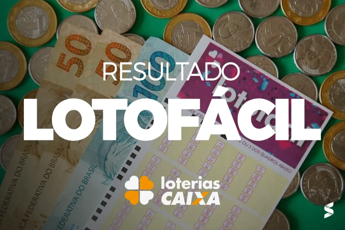 Resultado do Concurso 3348 da Lotofácil com cédulas e moedas