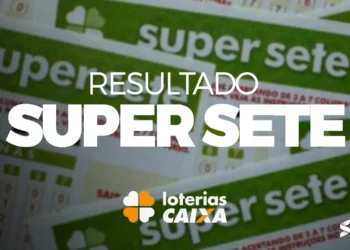 Resultado do SUPER SETE, concurso 672, com os números sorteados em 21/03/2025