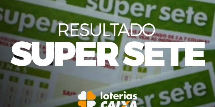 Resultado do SUPER SETE, concurso 672, com os números sorteados em 21/03/2025