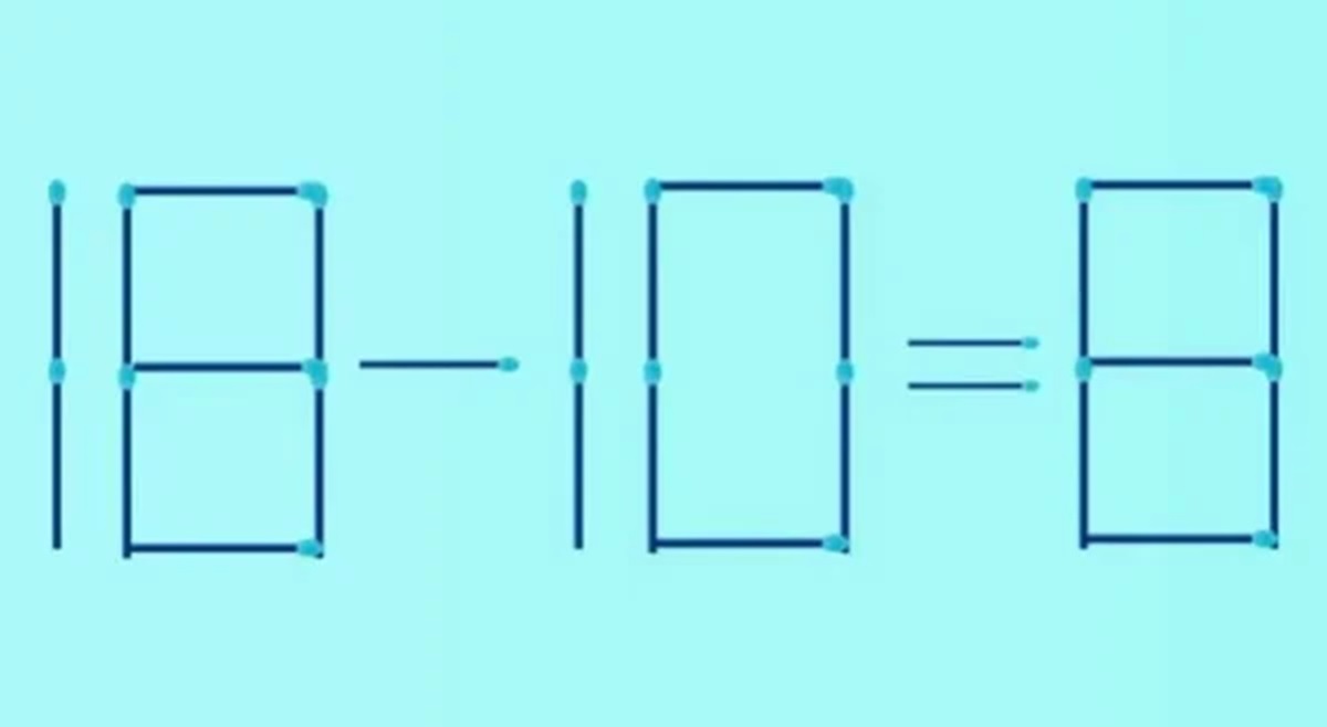 Equação com palitos de fósforo para resolver movendo apenas um palito.