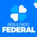 Ícone de trevo azul com o texto resultado da Loteria Federal