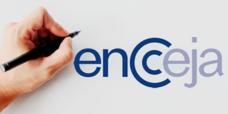Imagem ilustrativa com logo do Encceja 2025 e uma mão escrevendo, acompanhada do texto sobre o prazo final para inscrições.