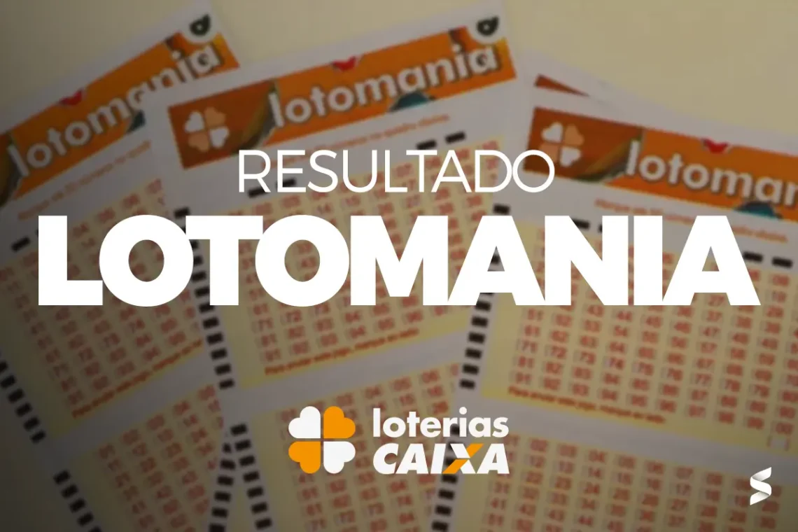 Resultado da LOTOMANIA - Concurso de 23/04/2025 Cartões da LOTOMANIA com números e logo das Loterias Caixa