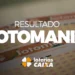 Cartão da LOTOMANIA com números sorteados e logo das Loterias Caixa